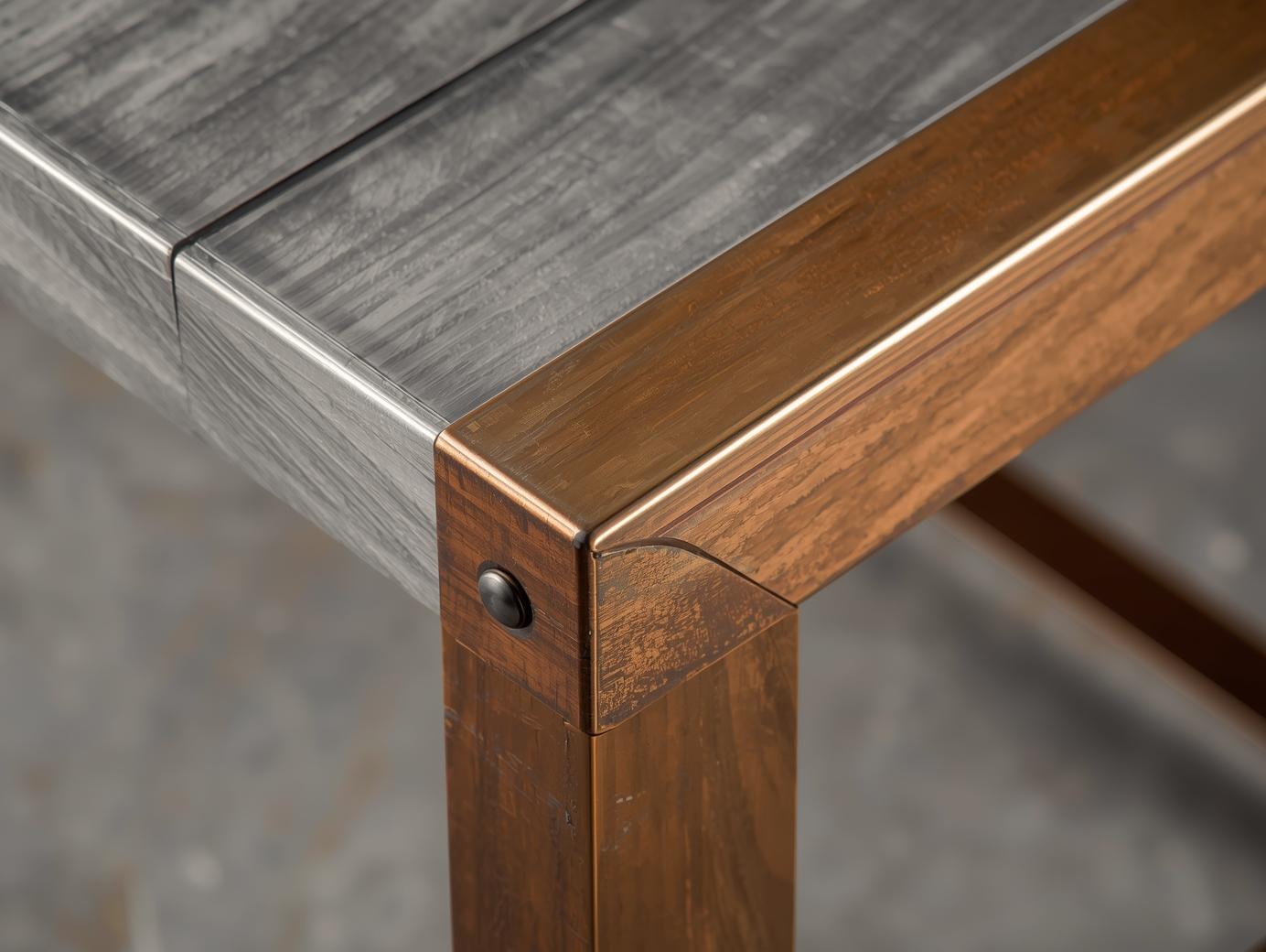 Recycled metal furniture detail